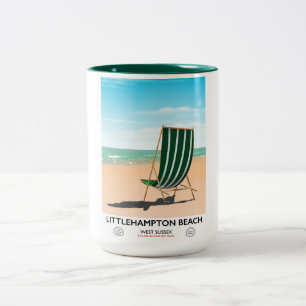 Littlehampton Beach East Sussex Reiseplakat Zweifarbige Tasse