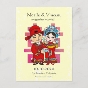 LittlePixyBoots - Save the Date (gelb) Ankündigungspostkarte