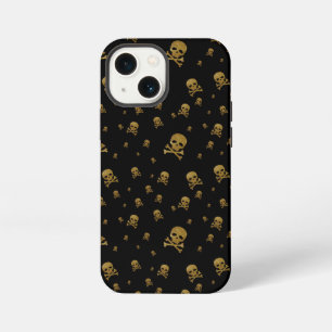 Littles Golden Glitter Piraten Totenköpfe auf Schw iPhone 13 Mini Hülle
