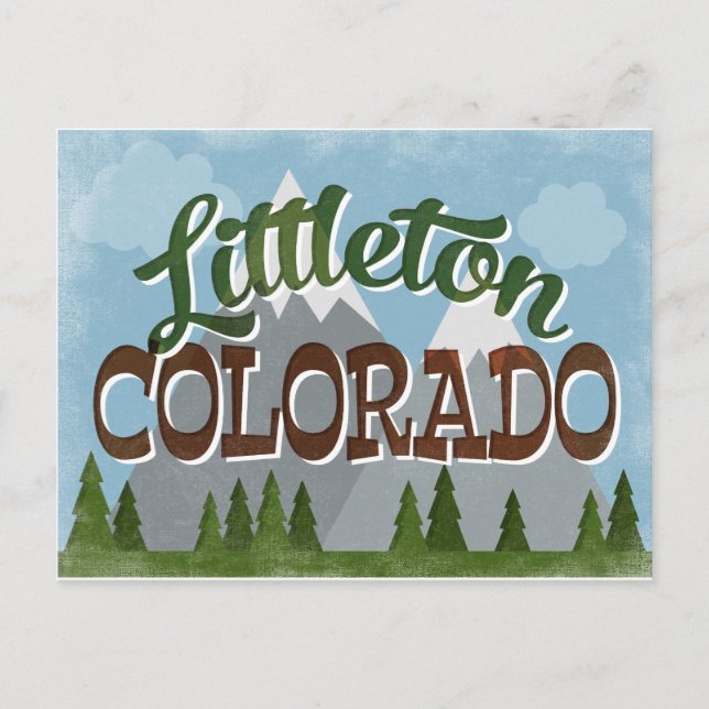 Littleton Colorado Snowy Mountains Postkarte (Vorderseite)