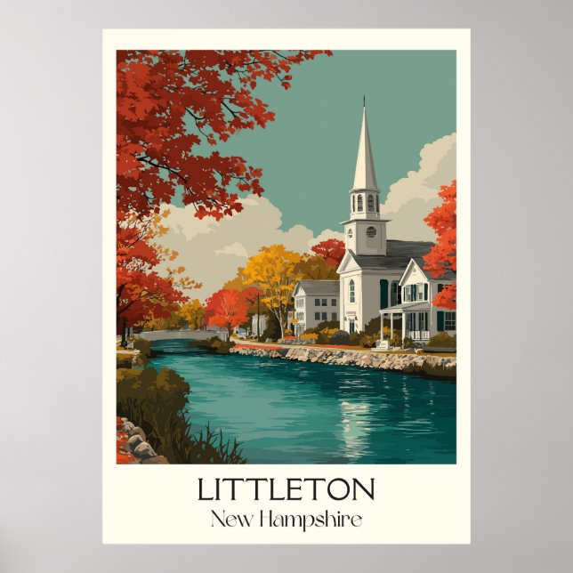 Littleton New Hampshire River Town Poster (Vorne)