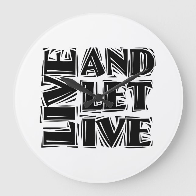Live-12-Step-Erholung-Slogan-Angebot Gelassen Große Wanduhr (Vorderseite)