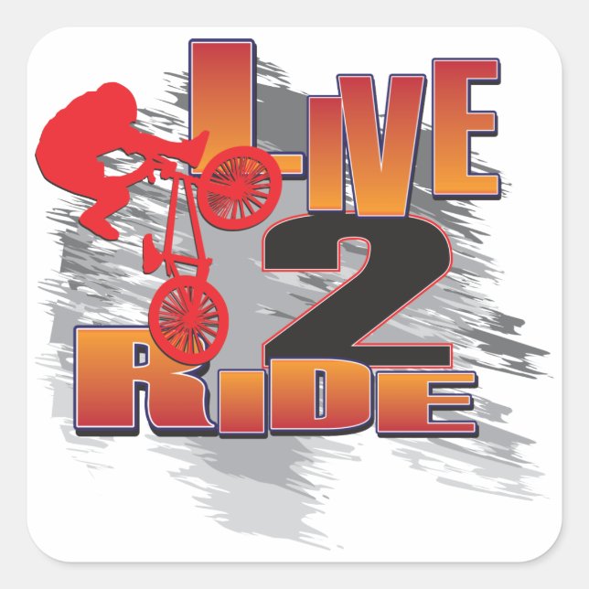 LIVE-2-RIDE-BMX QUADRATISCHER AUFKLEBER (Vorderseite)