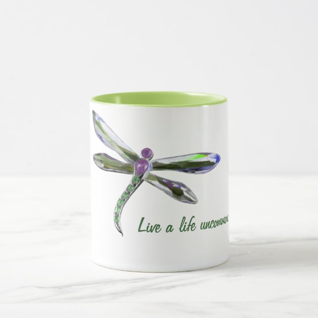 Live a Life Uncommon - Dragonfly-Tasse Tasse (Zentrum)