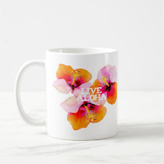 Live Aloha Hibiscus Floral Tropical Flowers Hawaii Kaffeetasse