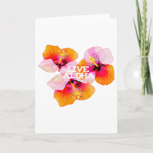 Live Aloha Hibiskus Florale Tropische Blumen Hawai Karte