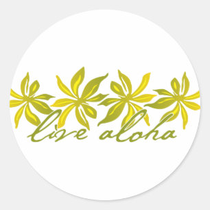 Live Aloha Runder Aufkleber