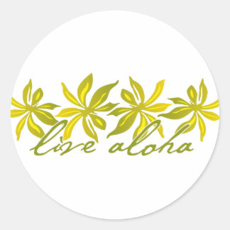 Live Aloha Runder Aufkleber