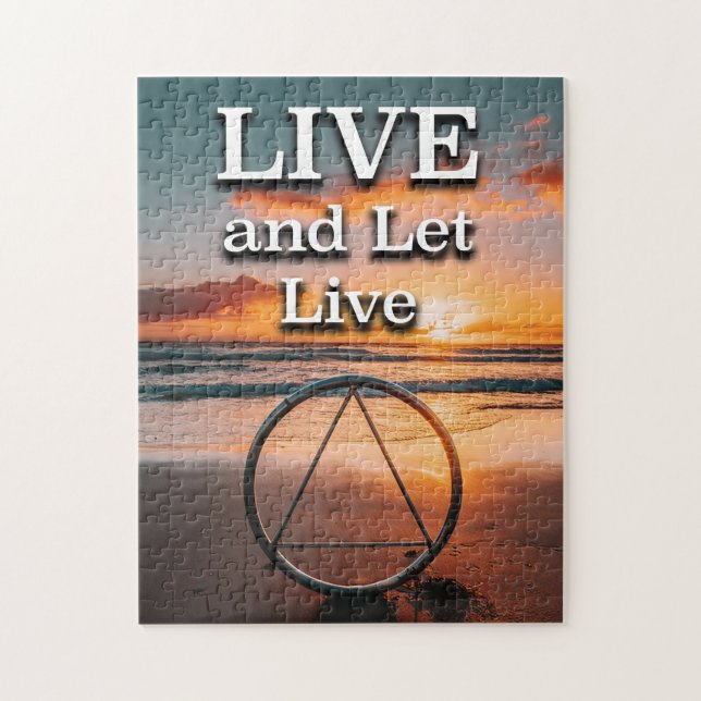 Live and Lass Live Erholung Slogan Sunrise Puzzle (Vertikal)