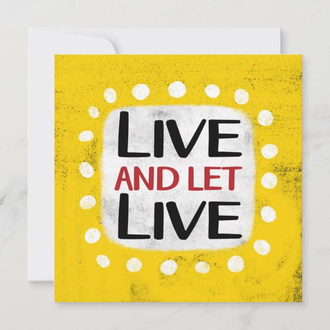 Live and Lass Live Grußkarte Karte (Vorderseite)