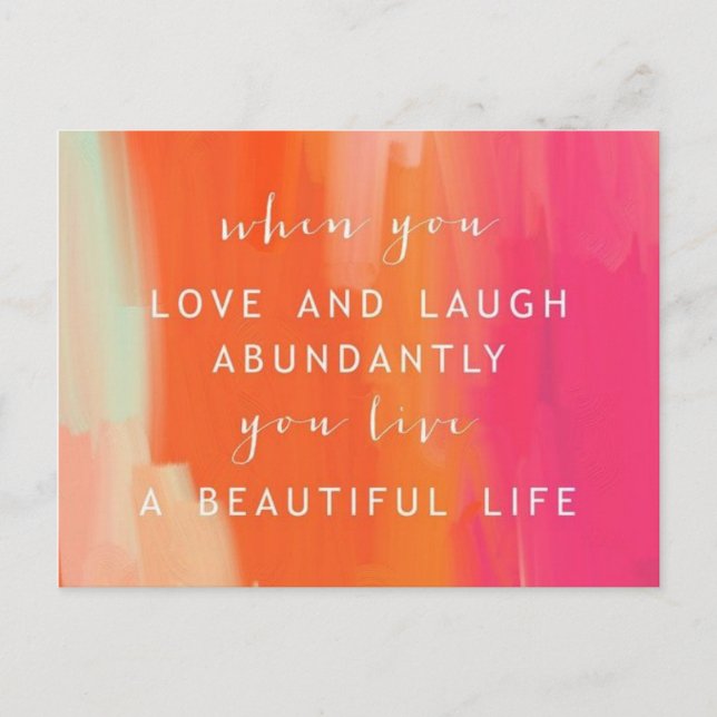 Live and Liebe Life Postcard Postkarte (Vorderseite)