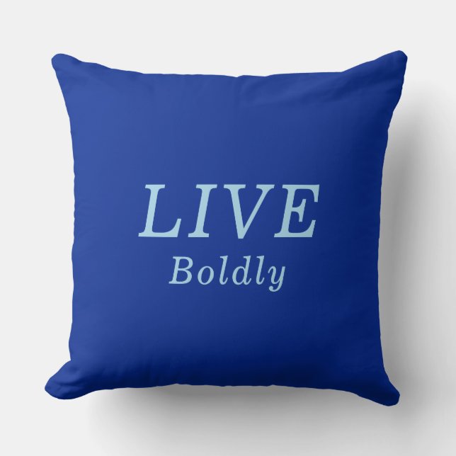 "LIVE Bolely" Cobalt & Blue Förderung Kissen (Vorderseite)