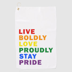 Live Bolly Liebe stolz Bleibe Pride Golf Handtuch