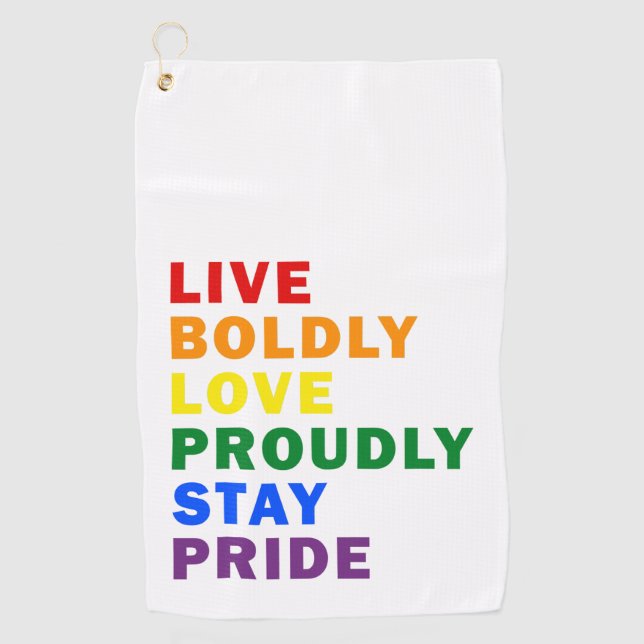 Live Bolly Liebe stolz Bleibe Pride Golf Handtuch (Vorderseite)