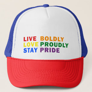 Live Bolly Liebe stolz Bleibe Pride Trucker Hat Truckerkappe