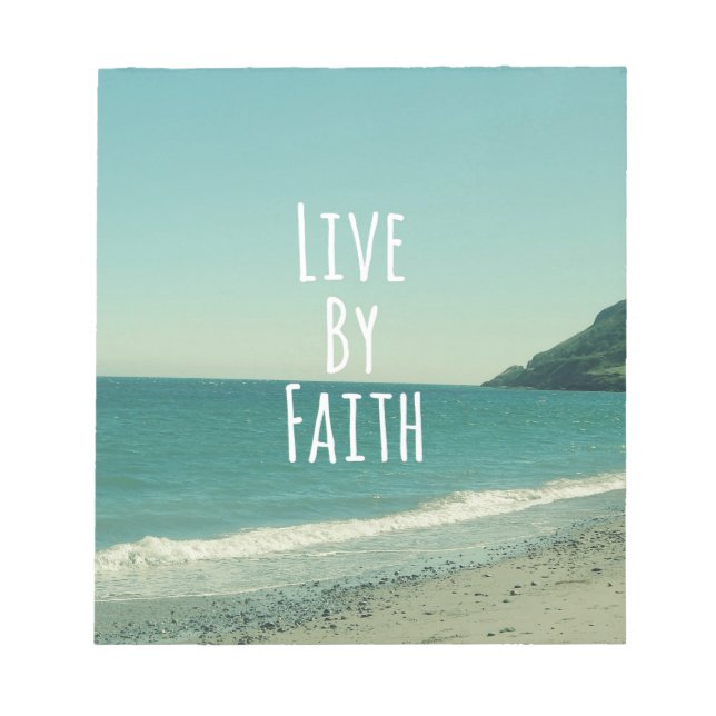 Live by Faith Bible Verse Notizblock (Vorderseite)