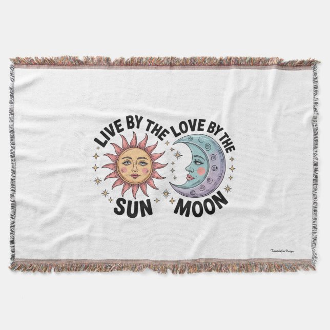 Live by the Sun Love by the Moon Retro Tote Bag Decke (Vorderseite)