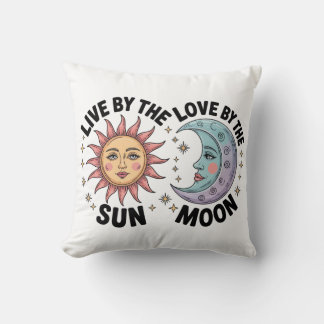 Live by the Sun Love by the Moon Retro Tote Bag Kissen