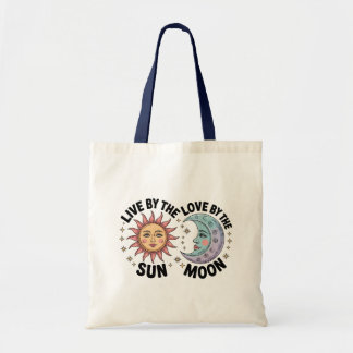 Live by the Sun Love by the Moon Retro Tote Bag Tragetasche