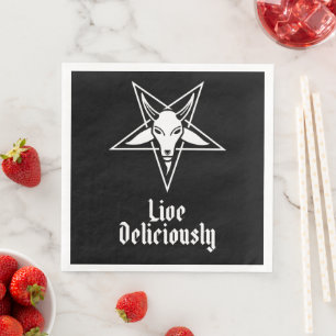 Live Delicious Black Phillip Baphomet Serviette