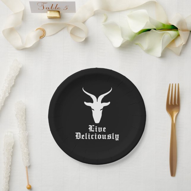 Live Delicious Black Phillip Pappteller (Hochzeit)