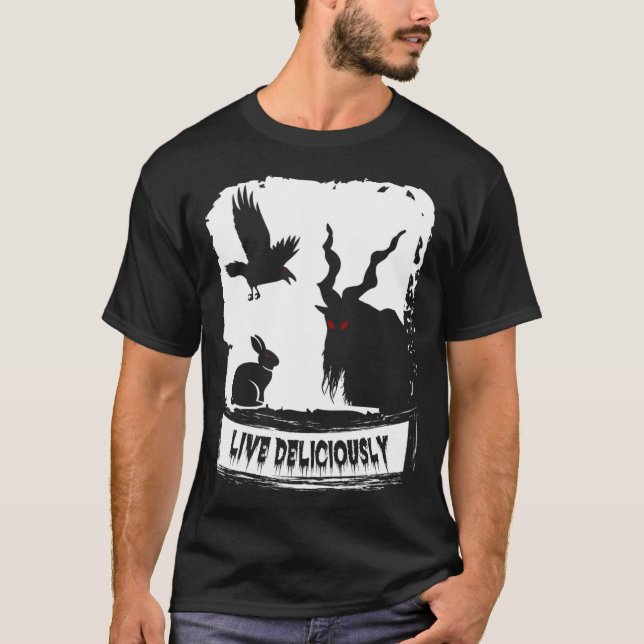 Live Delivery Satanic Goat Witchcraft Lucifer T-Shirt (Vorderseite)