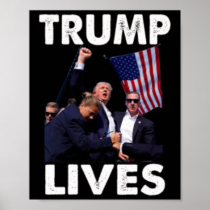 Live Donald Trump Tasse Shot - Nie übergeben Poster