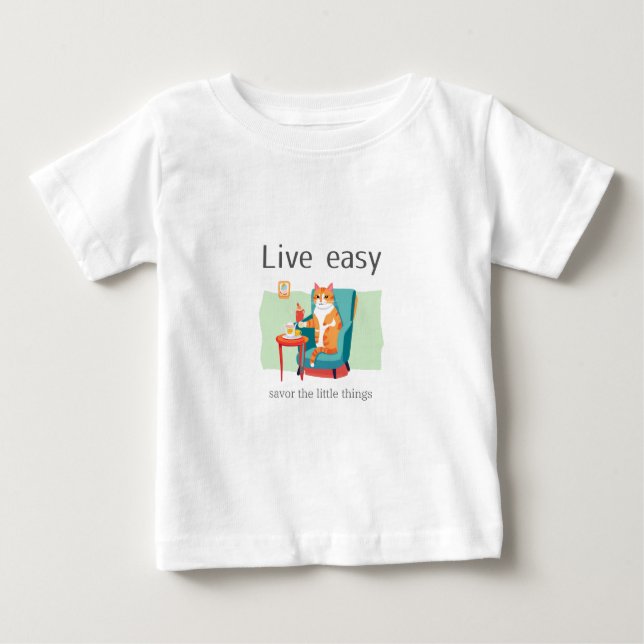 Live easy cat baby t-shirt (Vorderseite)