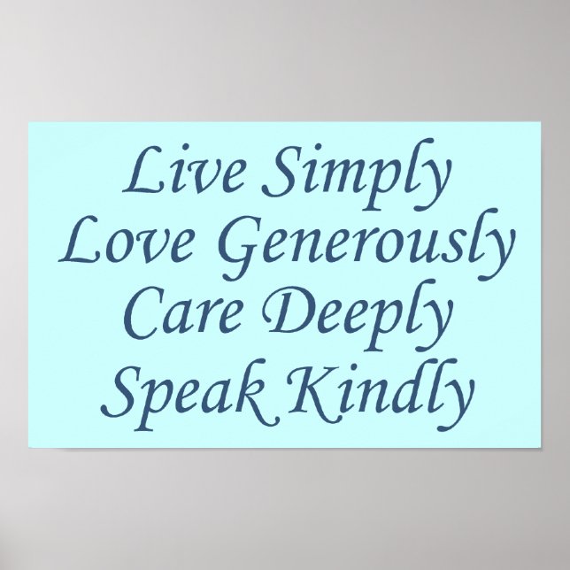 Live Einfach blau Poster (Vorne)