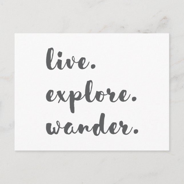 Live Explore Wander Postkarte (Vorderseite)