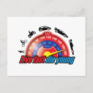 Live Fast Die Young Postkarte