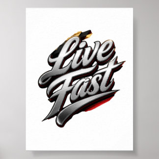 Live Fast Vintage Racing Poster