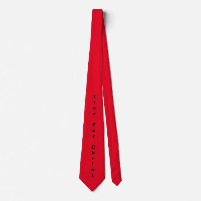 Live For Christ Neck Tie (schwarz/rot) (Original) Krawatte (Vorderseite)