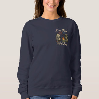 Live Free & Ess Trash | Funny Patriotic Possum & R Sweatshirt