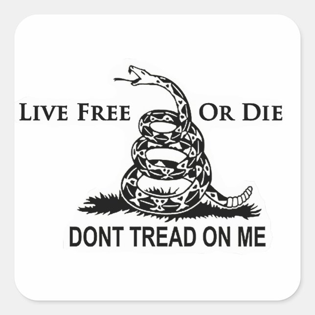 Live free oder Die mir nicht treu - New Hampshire Quadratischer Aufkleber (Vorderseite)