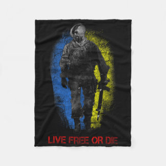 Live-free Or Die Cossack Warrior Ukraine Flag Cost Fleecedecke