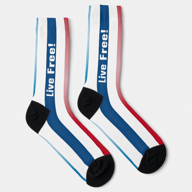 Live Free! Patriotische Crew Socken (Rechts)