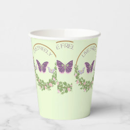 Live Freely Butterfly Blumengestalterischen Cup Pappbecher