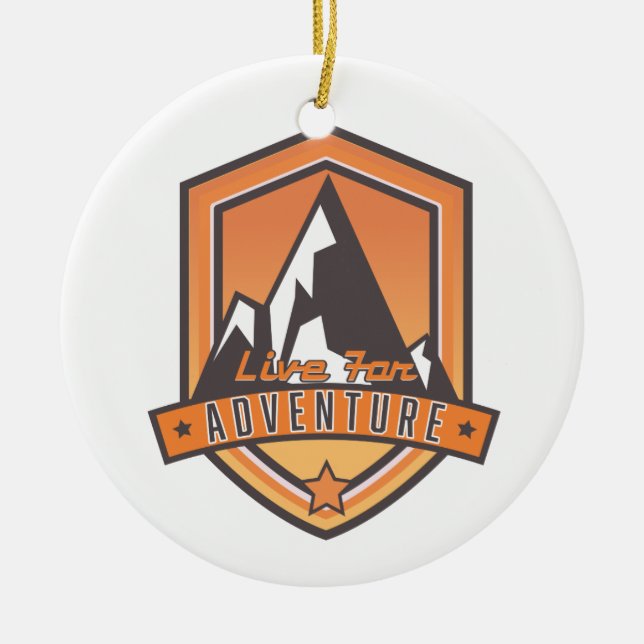 Live für Abenteuer Keramik Ornament (Vorne)