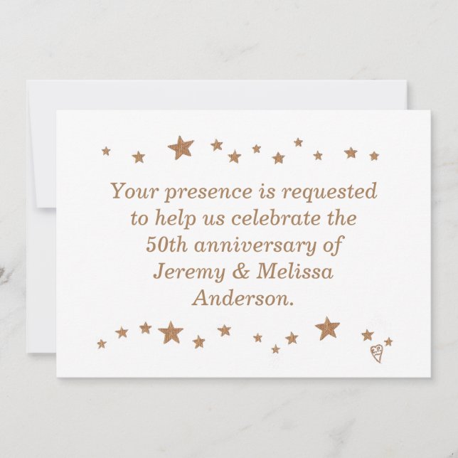 Live Gold Stars Einladungen zum 50-jährigen Jubilä (Vorderseite)
