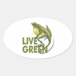 Live Green Ovaler Aufkleber