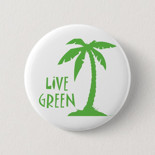 Live Green - Palm Tree Button (Vorderseite)