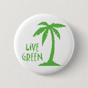 Live Green - Palm Tree Button