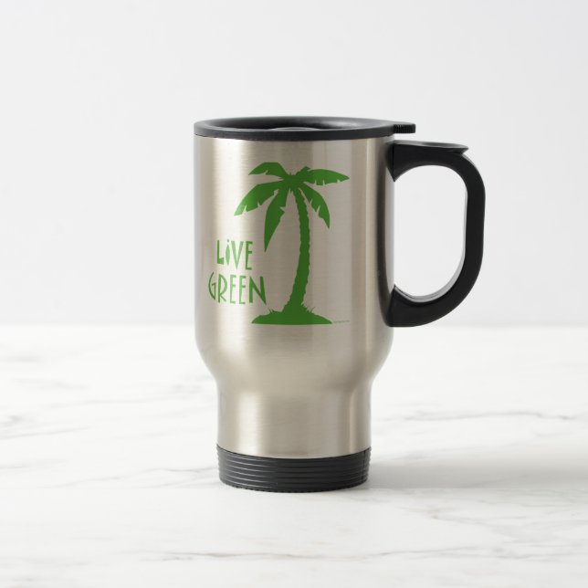 Live Green - Palm Tree Reisebecher (Rechts)