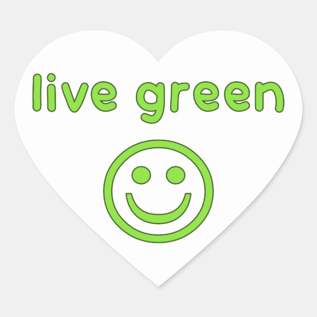 Live Green Pro Environment Ökologisch Reneable Herz-Aufkleber (Vorderseite)