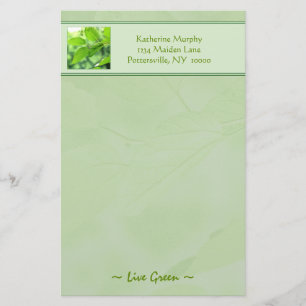 'Live Green' Stationery Briefpapier