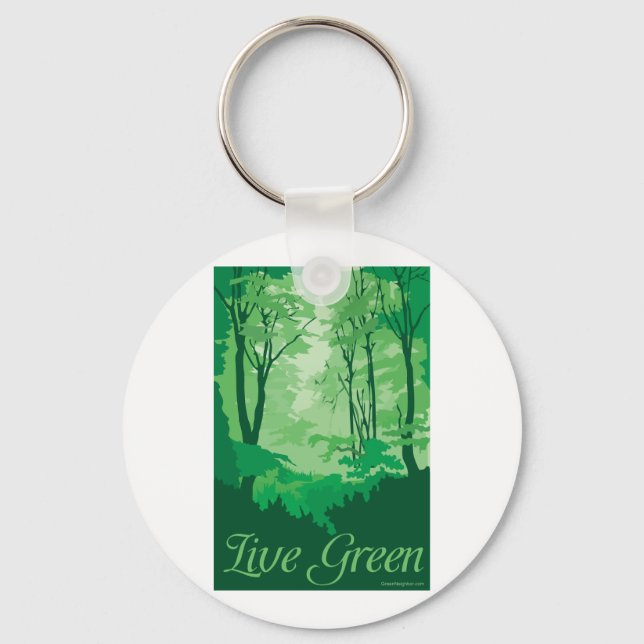 Live Green - Tree Hugger Schlüsselanhänger (Vorderseite)