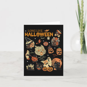 Live Halloween Vintage-Kürbis Hexe Geist Schwarz C Karte