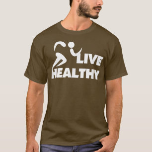 LIVE HEALTHY C216 Gym T Shirt Workout Fitness Moti