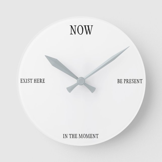 Live in the Moment Clock Runde Wanduhr (Vorderseite)